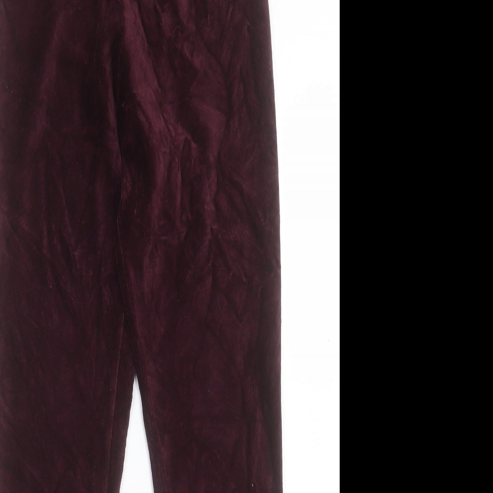 Marks and Spencer Womens Purple Cotton Capri Trousers Size 12 L28 in Regular