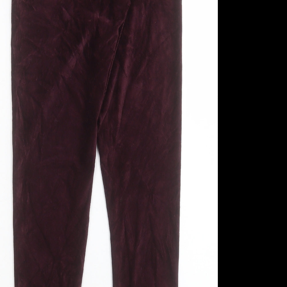 Marks and Spencer Womens Purple Cotton Capri Trousers Size 12 L28 in Regular