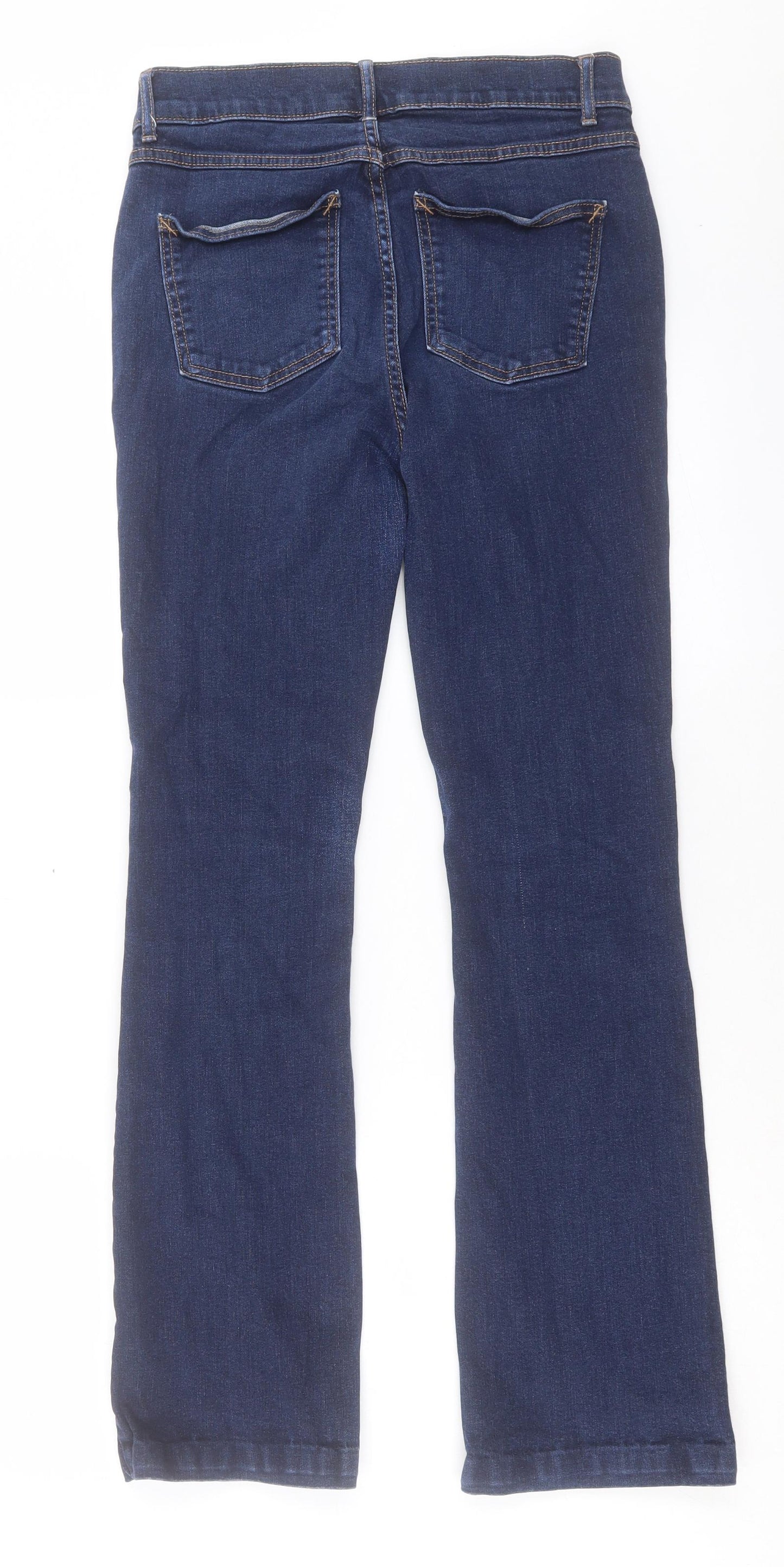 Marks and Spencer Womens Blue Cotton Bootcut Jeans Size 10 L30 in Regular Button