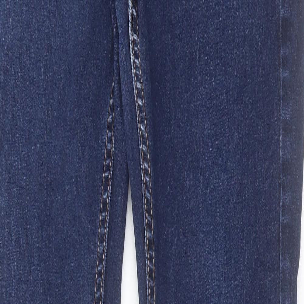 Marks and Spencer Womens Blue Cotton Bootcut Jeans Size 10 L30 in Regular Button