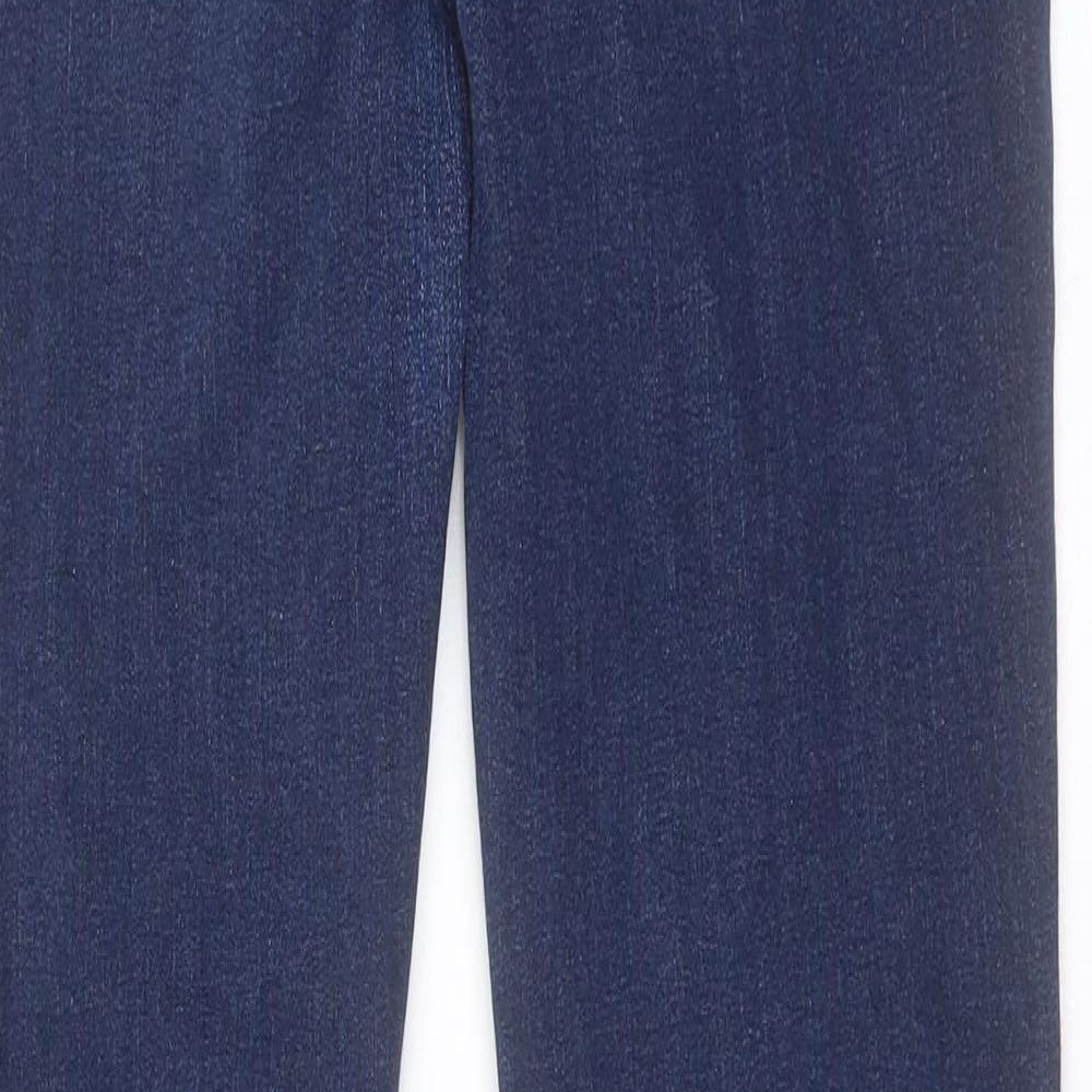 Marks and Spencer Womens Blue Cotton Bootcut Jeans Size 10 L30 in Regular Button