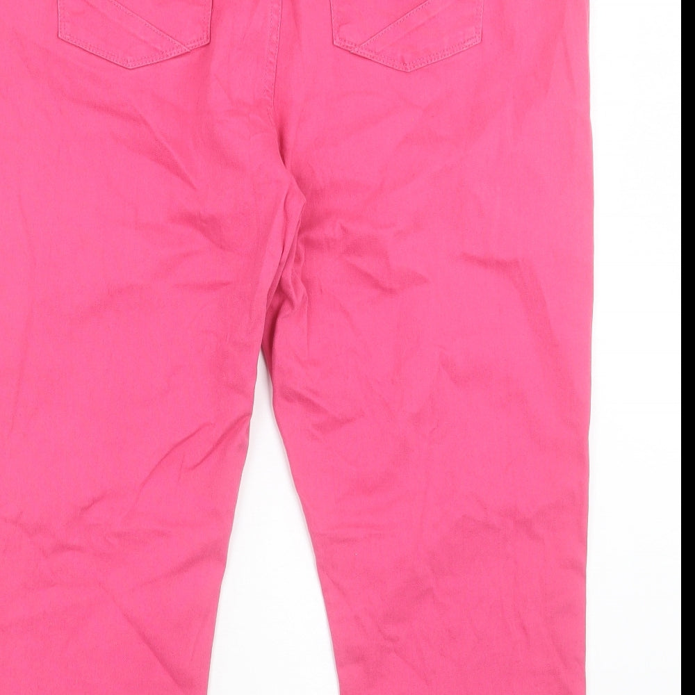 Papaya Womens Pink Cotton Cropped Jeans Size 20 L21 in Regular Button