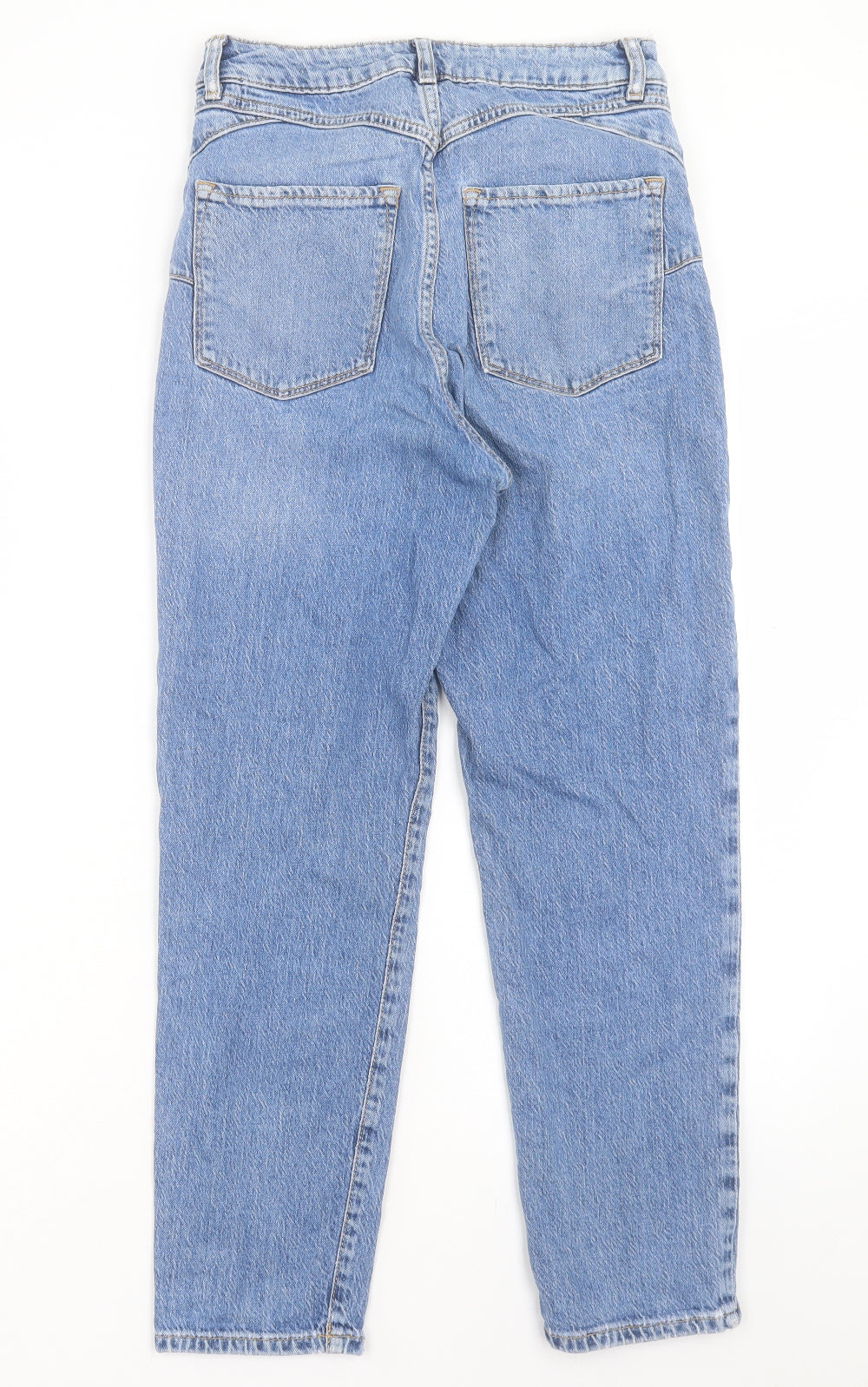 New Look Womens Blue Cotton Mom Jeans Size 10 L26 in Regular Button