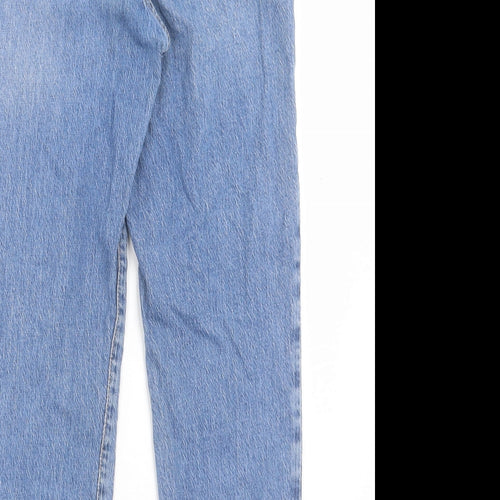 New Look Womens Blue Cotton Mom Jeans Size 10 L26 in Regular Button