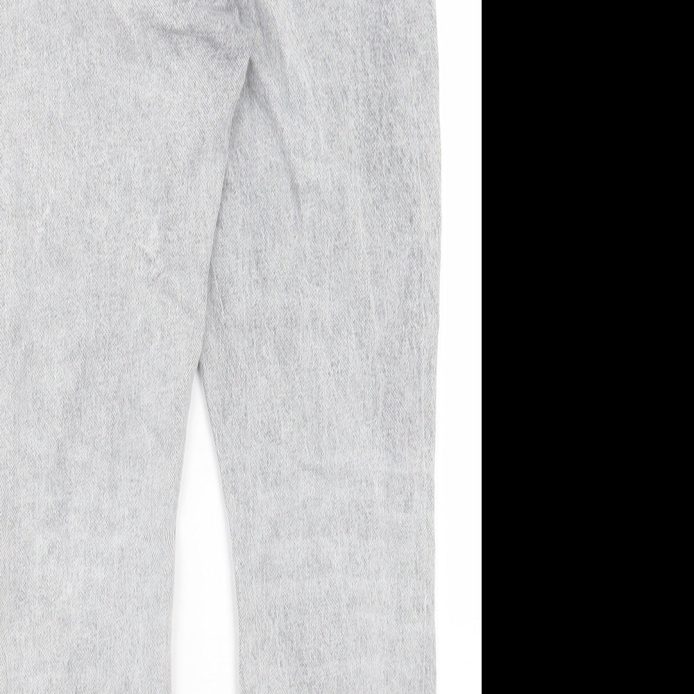 Denim & Co. Womens Grey Cotton Straight Jeans Size 12 L27 in Regular Button