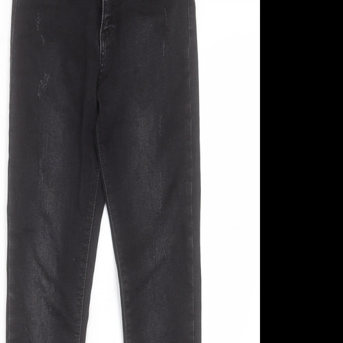 Happy Pink Womens Black Cotton Skinny Jeans Size 24 in L27 in Regular Button