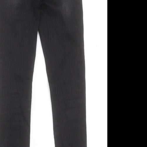 Happy Pink Womens Black Cotton Skinny Jeans Size 24 in L27 in Regular Button
