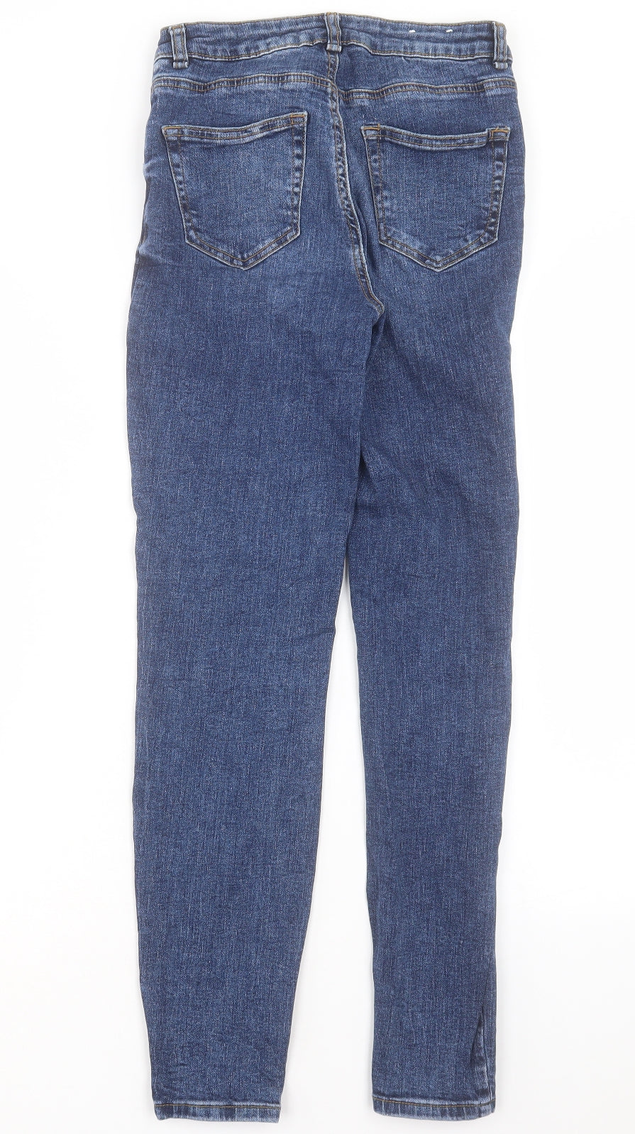 New Look Womens Blue Cotton Skinny Jeans Size 8 L28 in Regular Button