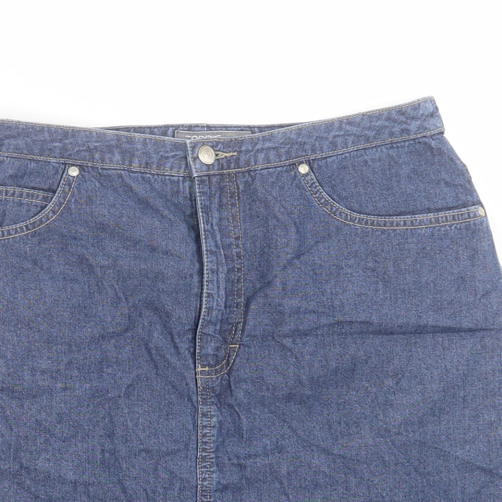 Esprit Womens Blue Cotton A-Line Skirt Size 10 Button