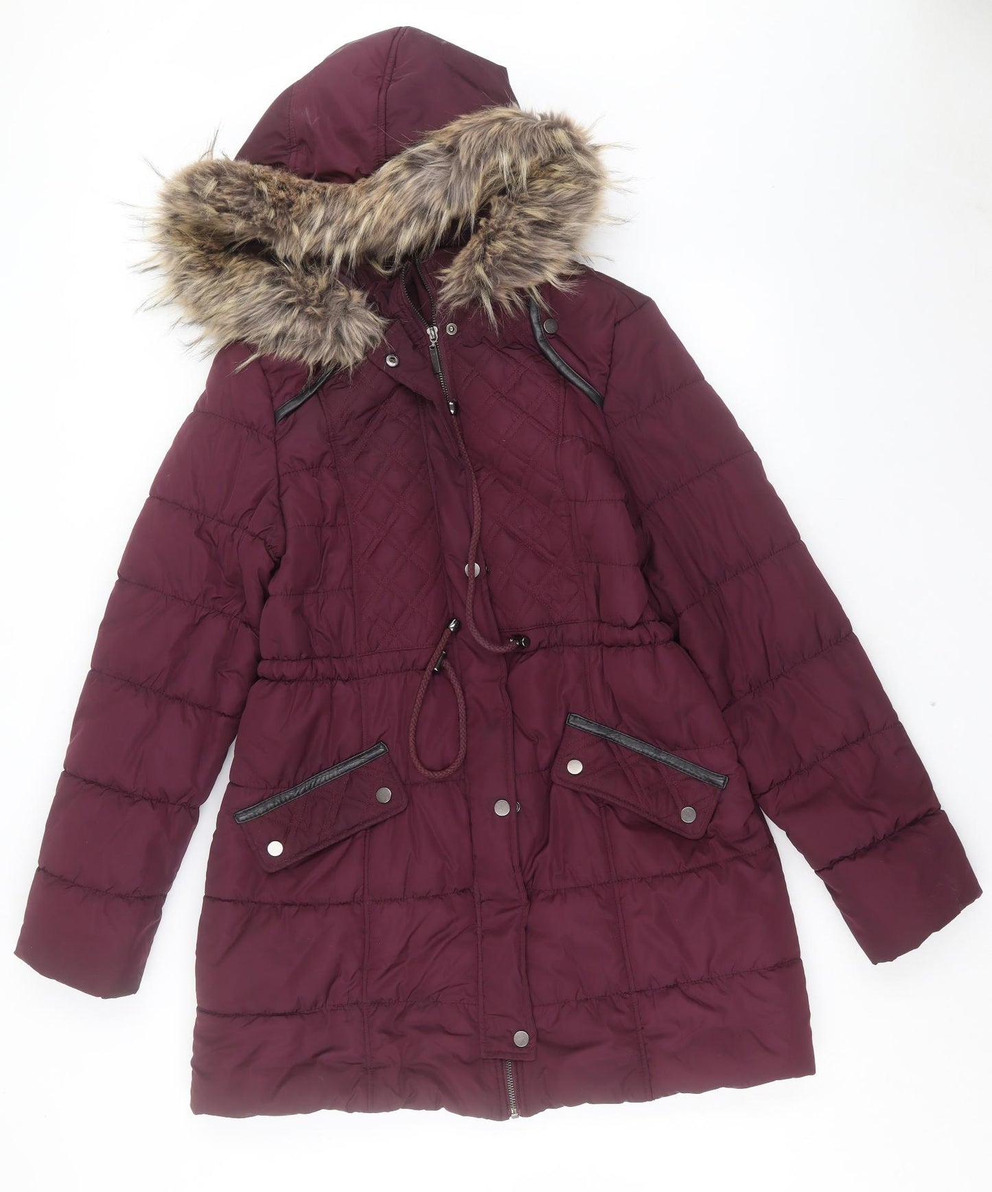 Select Womens Purple Parka Coat Size 16 Zip