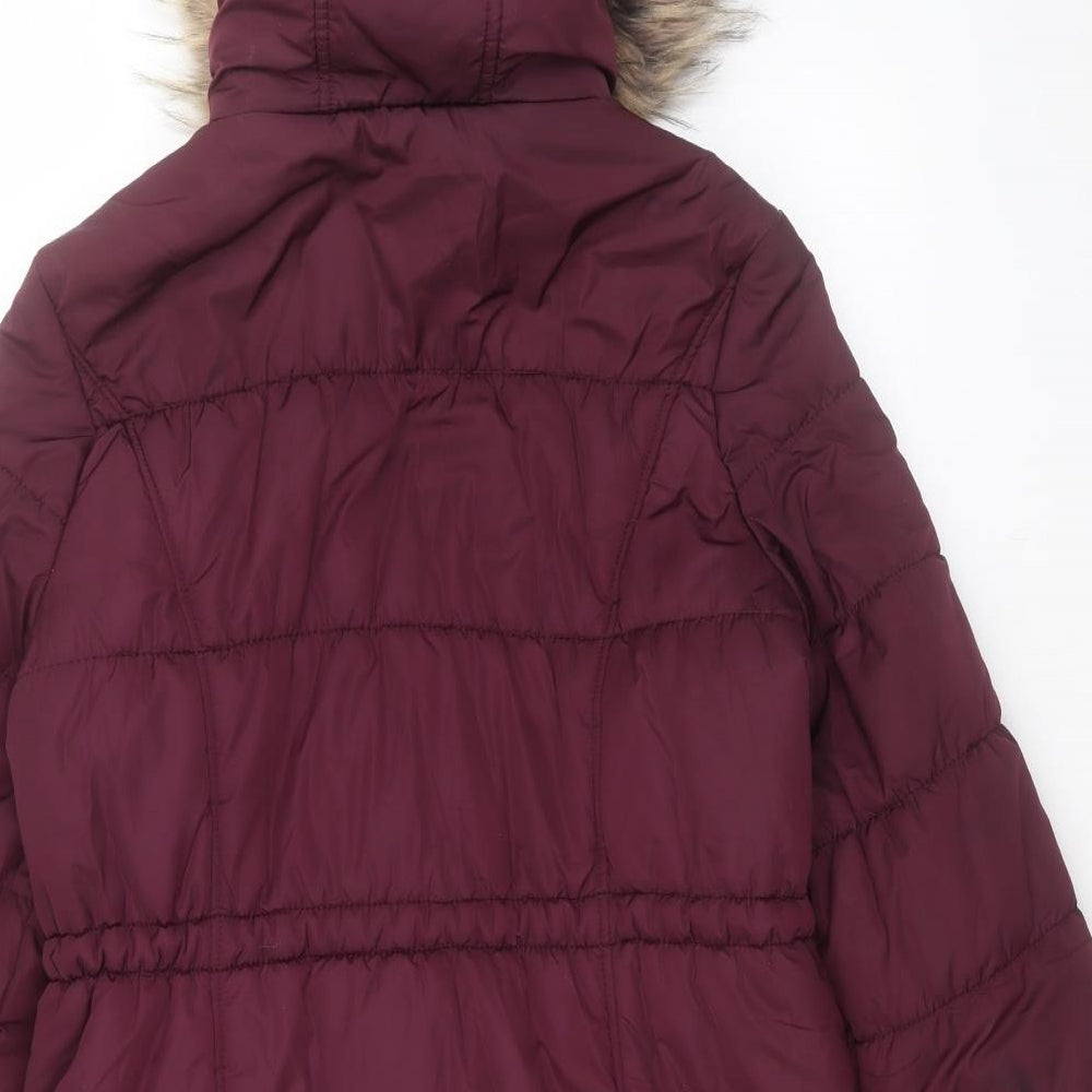 Select Womens Purple Parka Coat Size 16 Zip