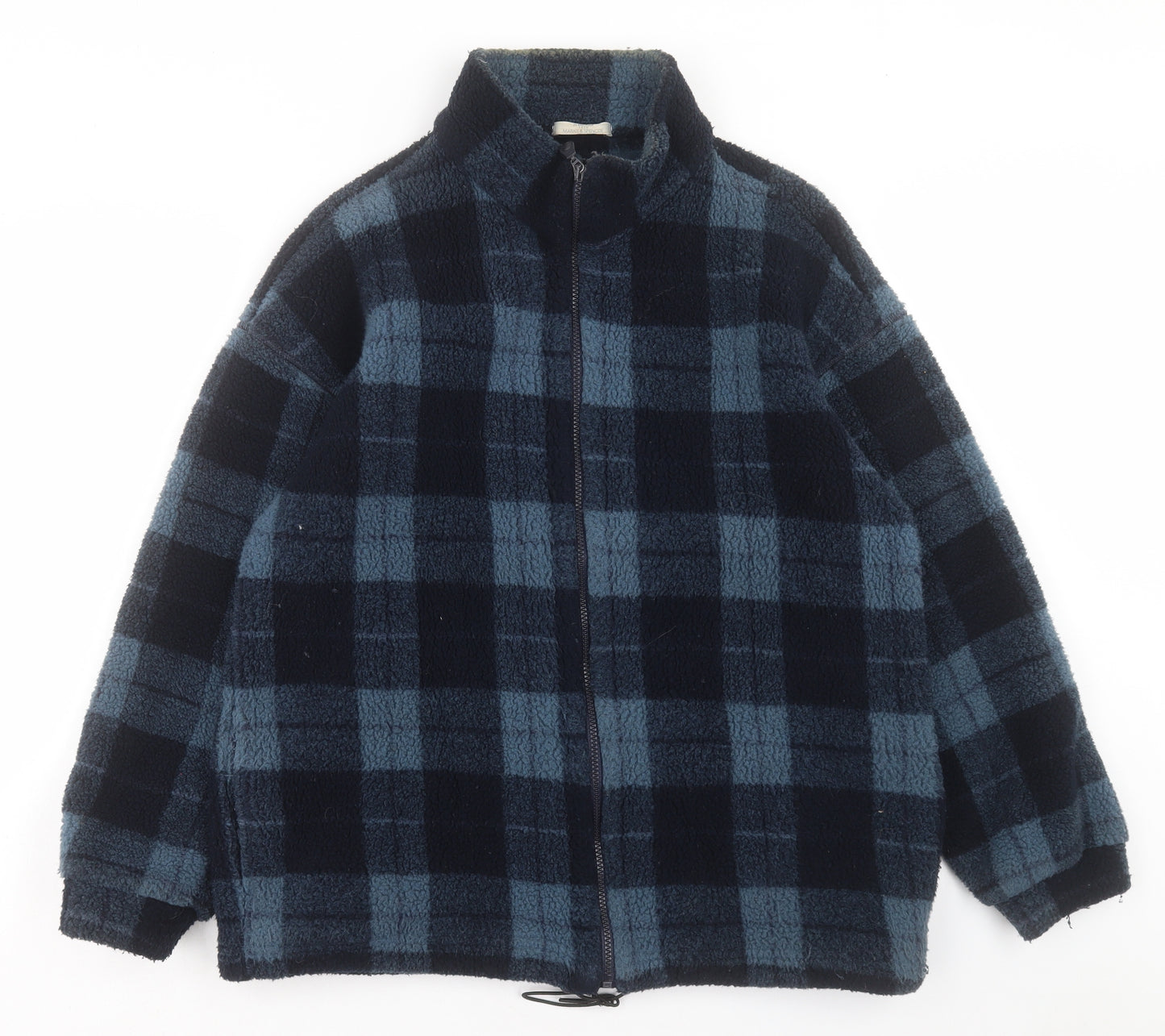 Marks and Spencer Womens Blue Plaid Jacket Size 12 Zip
