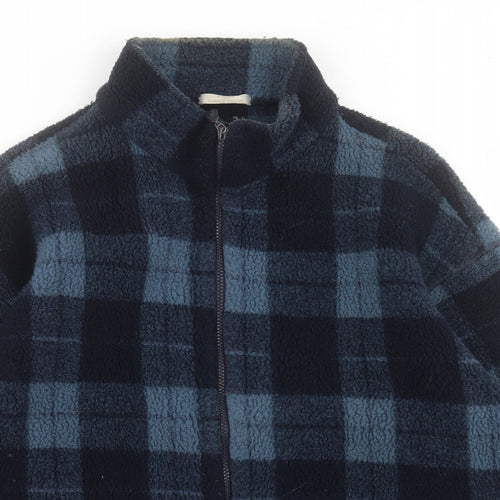 Marks and Spencer Womens Blue Plaid Jacket Size 12 Zip