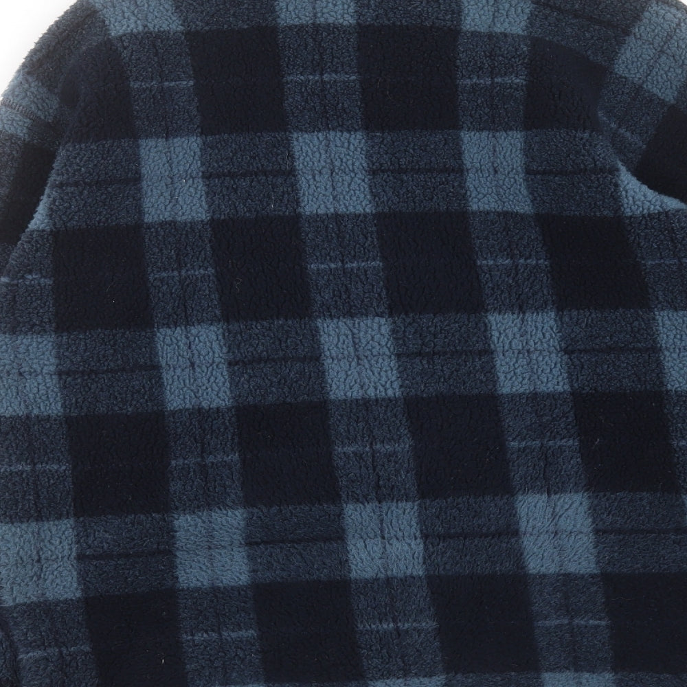 Marks and Spencer Womens Blue Plaid Jacket Size 12 Zip