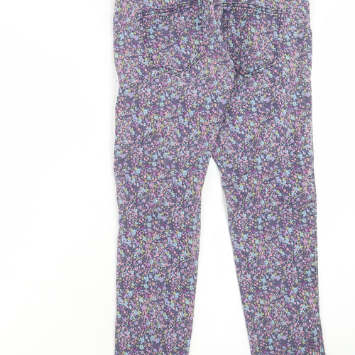 Preworn Womens Multicoloured Floral Cotton Cropped Jeans Size M L25 in Regular Button