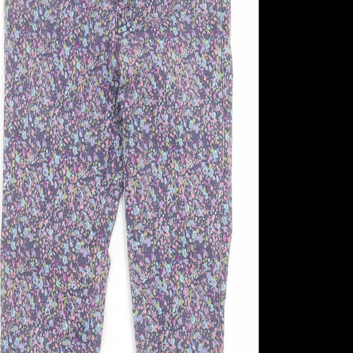 Preworn Womens Multicoloured Floral Cotton Cropped Jeans Size M L25 in Regular Button