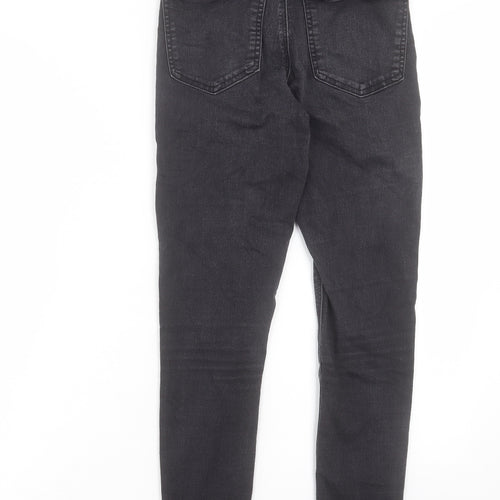 Topshop Womens Black Cotton Skinny Jeans Size 28 in L25 in Regular Button - To Fit 30