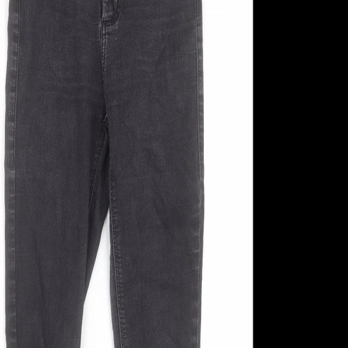 Topshop Womens Black Cotton Skinny Jeans Size 28 in L25 in Regular Button - To Fit 30