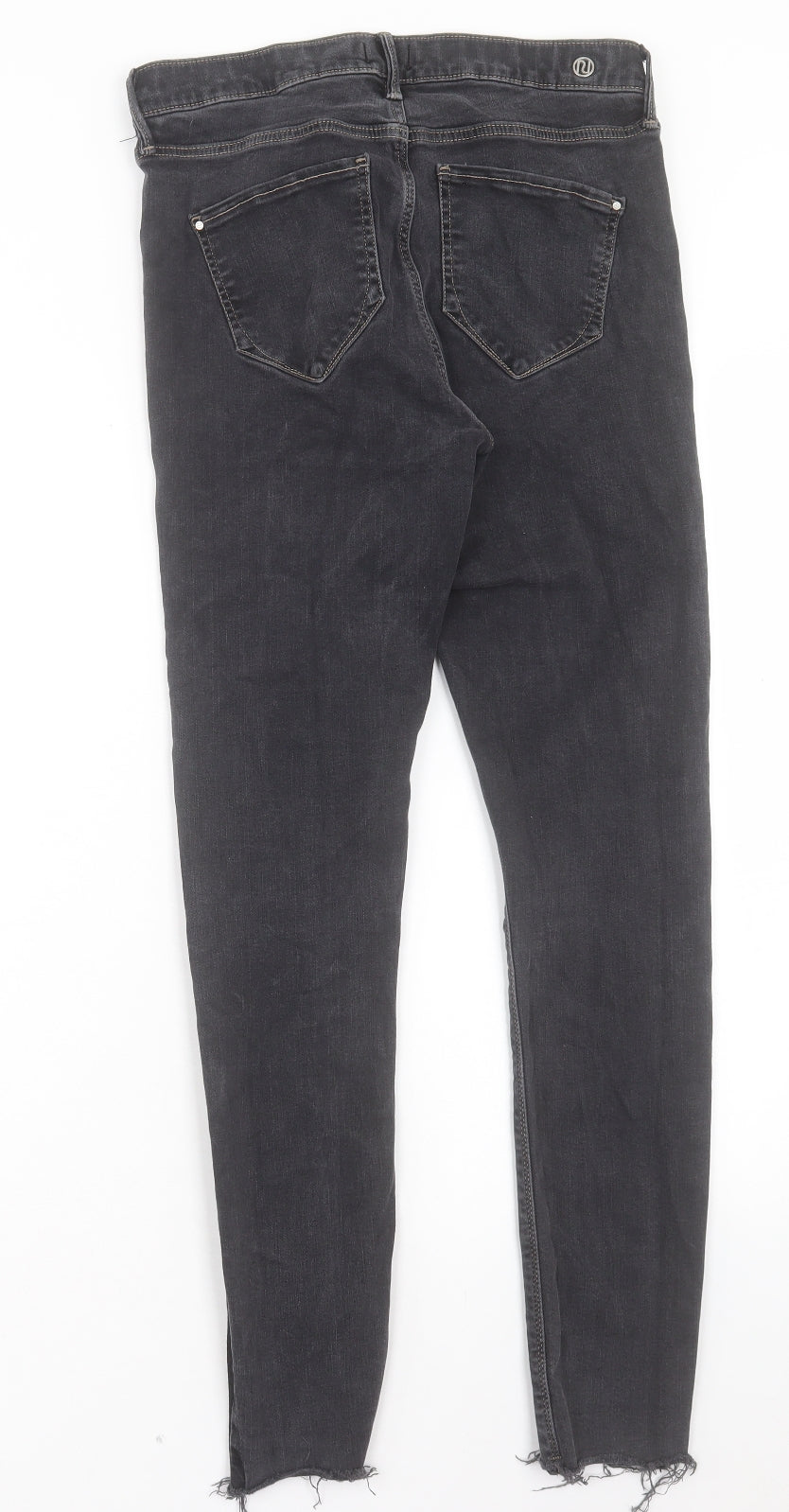 River Island Womens Black Cotton Skinny Jeans Size 12 L27 in Regular Button