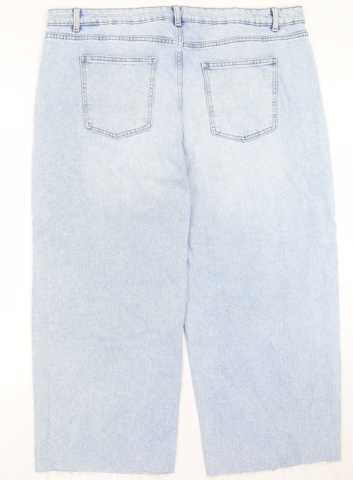 Marks and Spencer Womens Blue Cotton Cropped Jeans Size 24 L25 in Regular Button