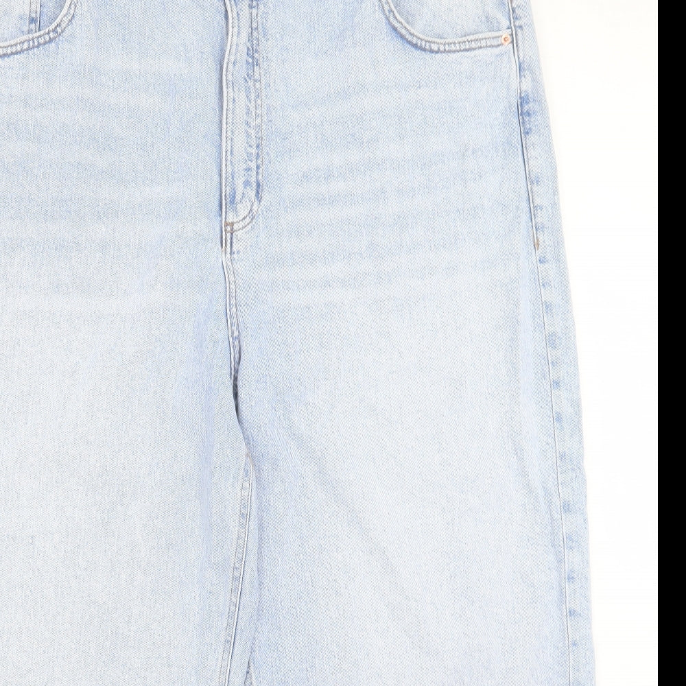 Marks and Spencer Womens Blue Cotton Cropped Jeans Size 24 L25 in Regular Button