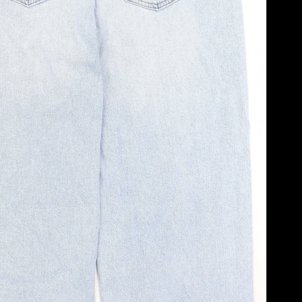 Marks and Spencer Womens Blue Cotton Cropped Jeans Size 24 L25 in Regular Button
