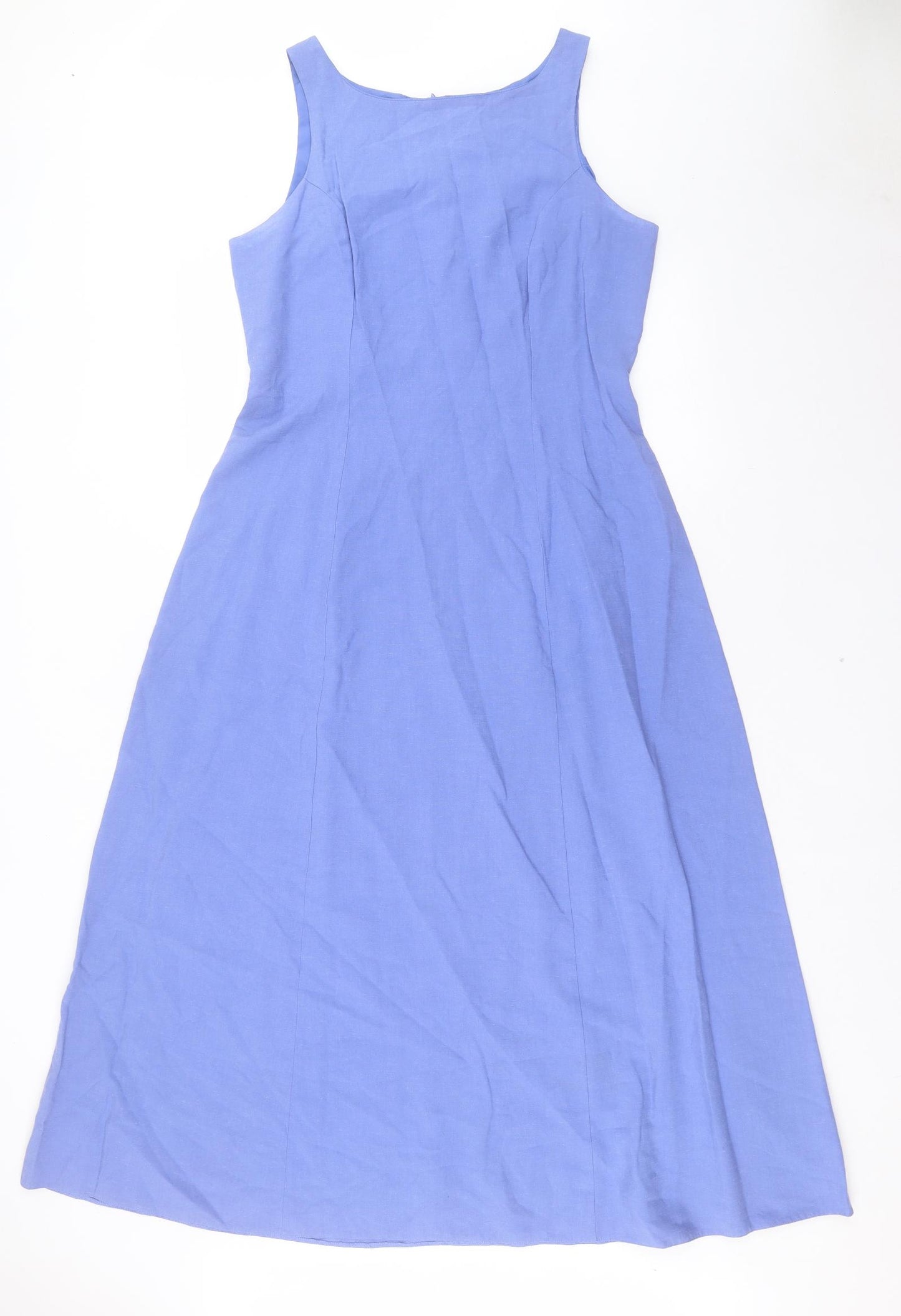 NEXT Womens Blue Viscose Maxi Size 16 Boat Neck Zip