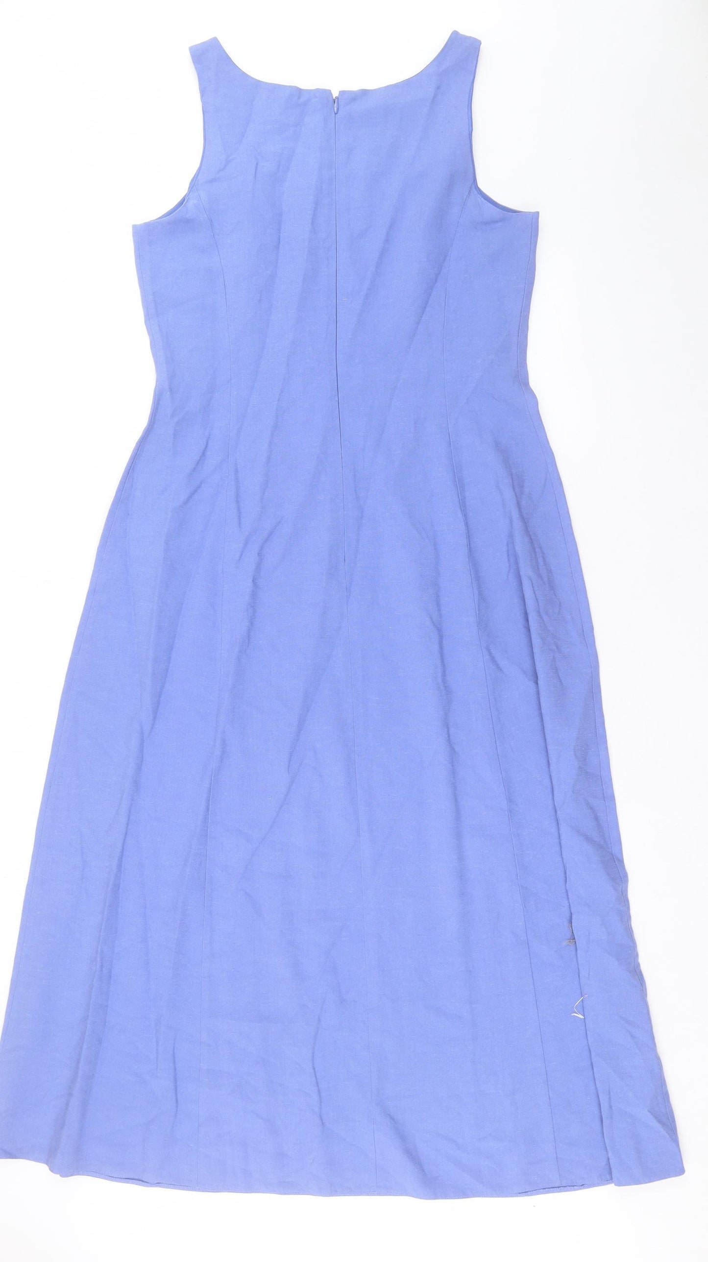 NEXT Womens Blue Viscose Maxi Size 16 Boat Neck Zip