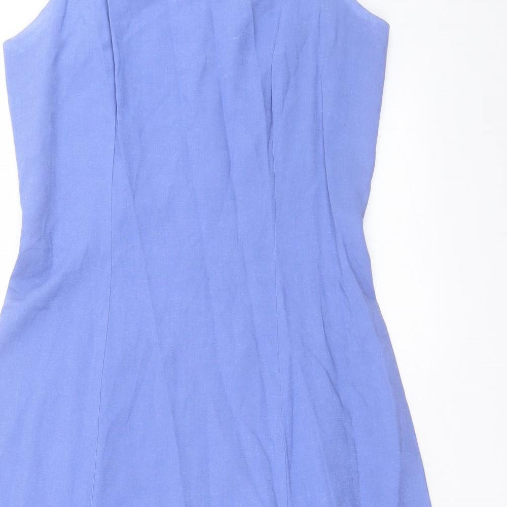 NEXT Womens Blue Viscose Maxi Size 16 Boat Neck Zip