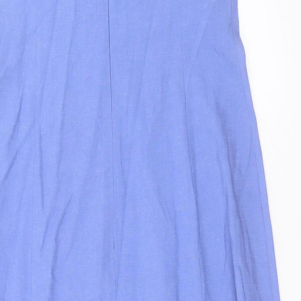NEXT Womens Blue Viscose Maxi Size 16 Boat Neck Zip