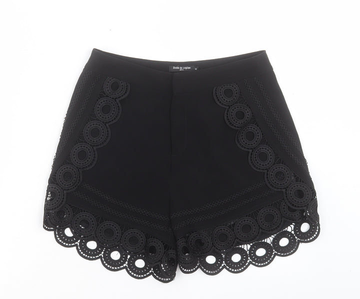 Drole de Copine Womens Black Polyester Sailor Shorts Size 8 L4 in Regular Hook & Eye