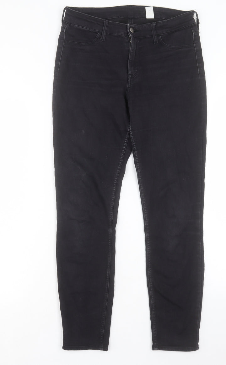 H&M Mens Black Cotton Skinny Jeans Size 28 in L28 in Regular Button