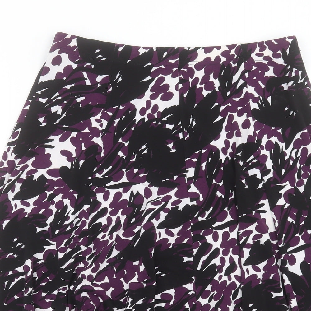 Papaya Womens Purple Geometric Viscose A-Line Skirt Size 12