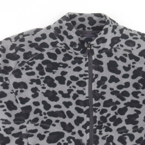 Marks and Spencer Womens Grey Animal Print Jacket Size 22 Zip - Leopard Print