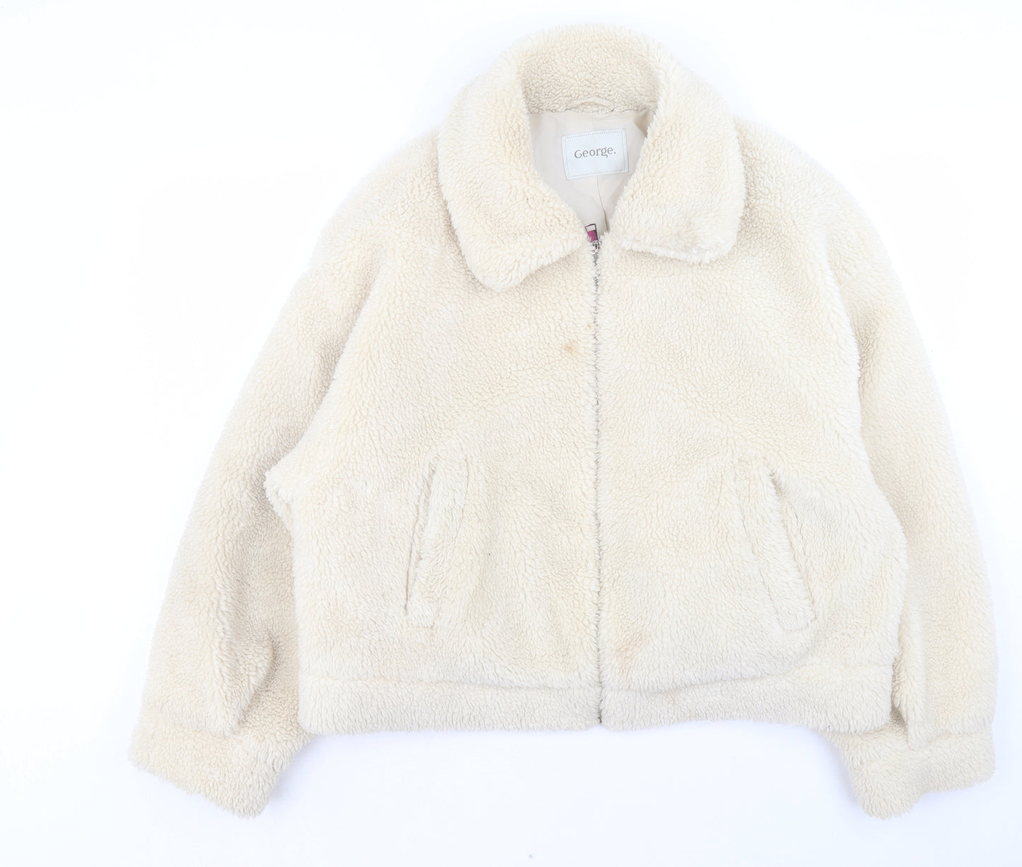 George Womens Ivory Jacket Size 20 Zip