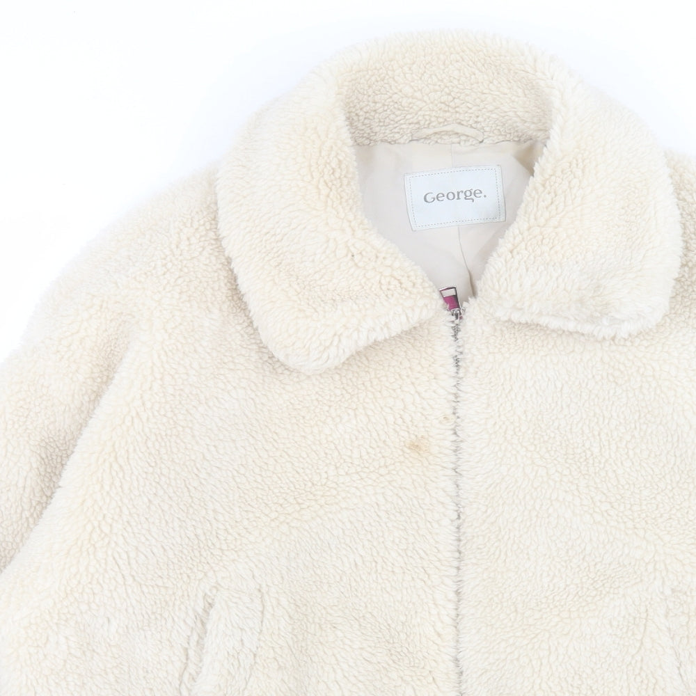 George Womens Ivory Jacket Size 20 Zip