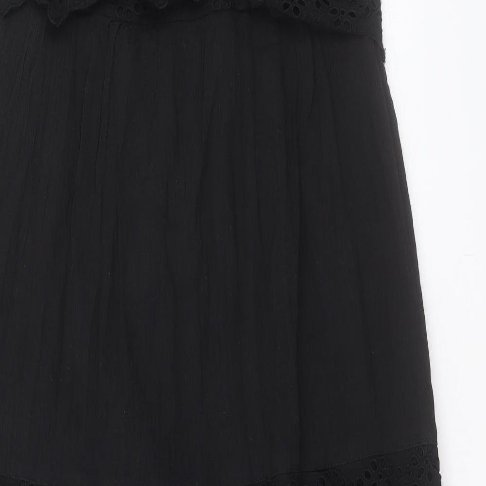 River Island Womens Black Cotton A-Line Size 12 Crew Neck Pullover