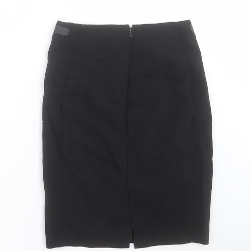 Mango Womens Black Polyester Straight & Pencil Skirt Size 6 Zip