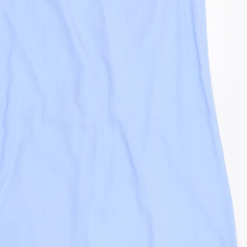 New Look Womens Blue Polyester Skater Dress Size 8 V-Neck Tie