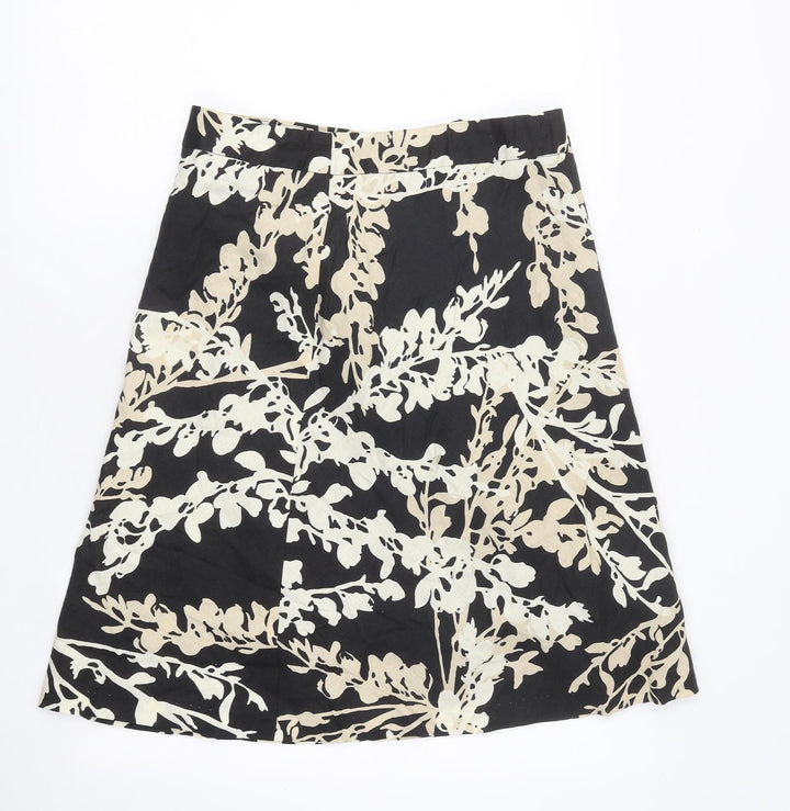 H&M Womens Beige Geometric Polyester A-Line Skirt Size 10 Tie