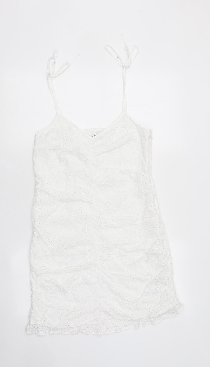 Hollister Womens White Polyester Bodycon Size M Sweetheart Pullover