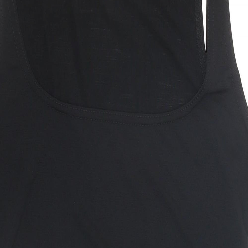 PRETTYLITTLETHING Womens Black Polyester Bodysuit One-Piece Size 10 Snap