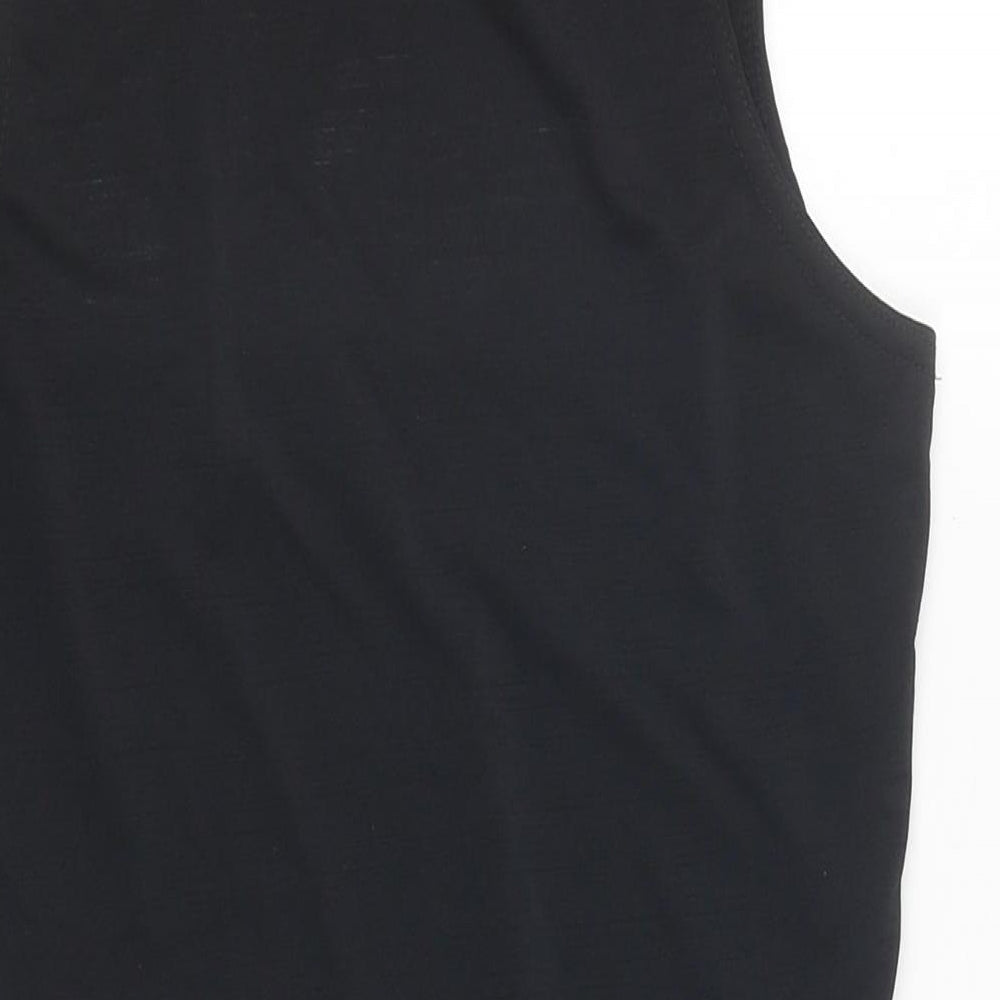 PRETTYLITTLETHING Womens Black Polyester Bodysuit One-Piece Size 10 Snap