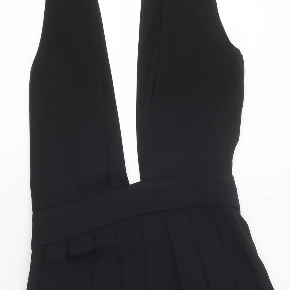 Zara Womens Black Polyester Skater Dress Size XS Sweetheart Zip
