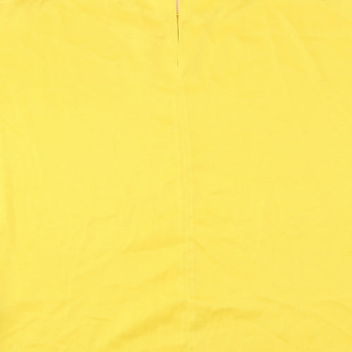 River Island Womens Yellow Polyester Basic T-Shirt Size S Round Neck