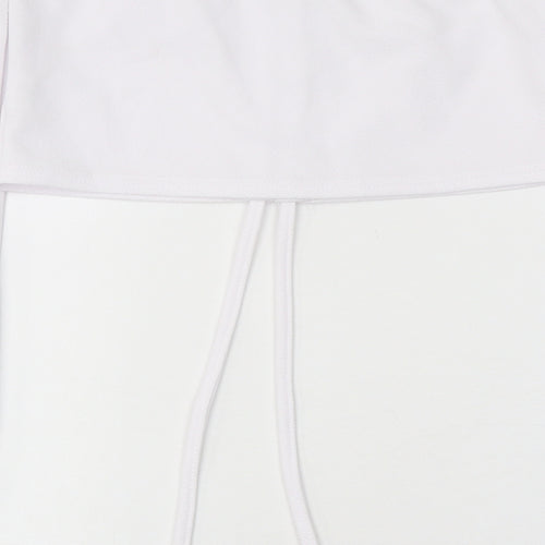 PRETTYLITTLETHING Womens White Polyester Cropped Blouse Size 8 Off the Shoulder - Ruched Detail