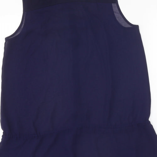 Rw&CO Womens Blue Polyester Basic Blouse Size S Collared