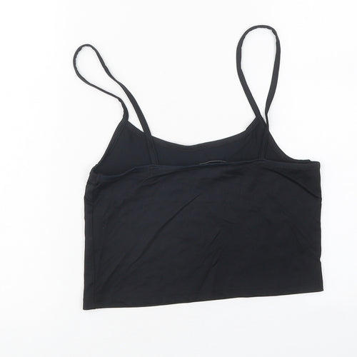Stradivarius Womens Black Polyester Cropped Tank Size M Round Neck