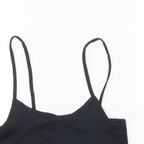 Stradivarius Womens Black Polyester Cropped Tank Size M Round Neck