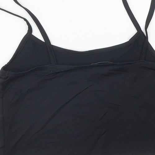 Stradivarius Womens Black Polyester Cropped Tank Size M Round Neck